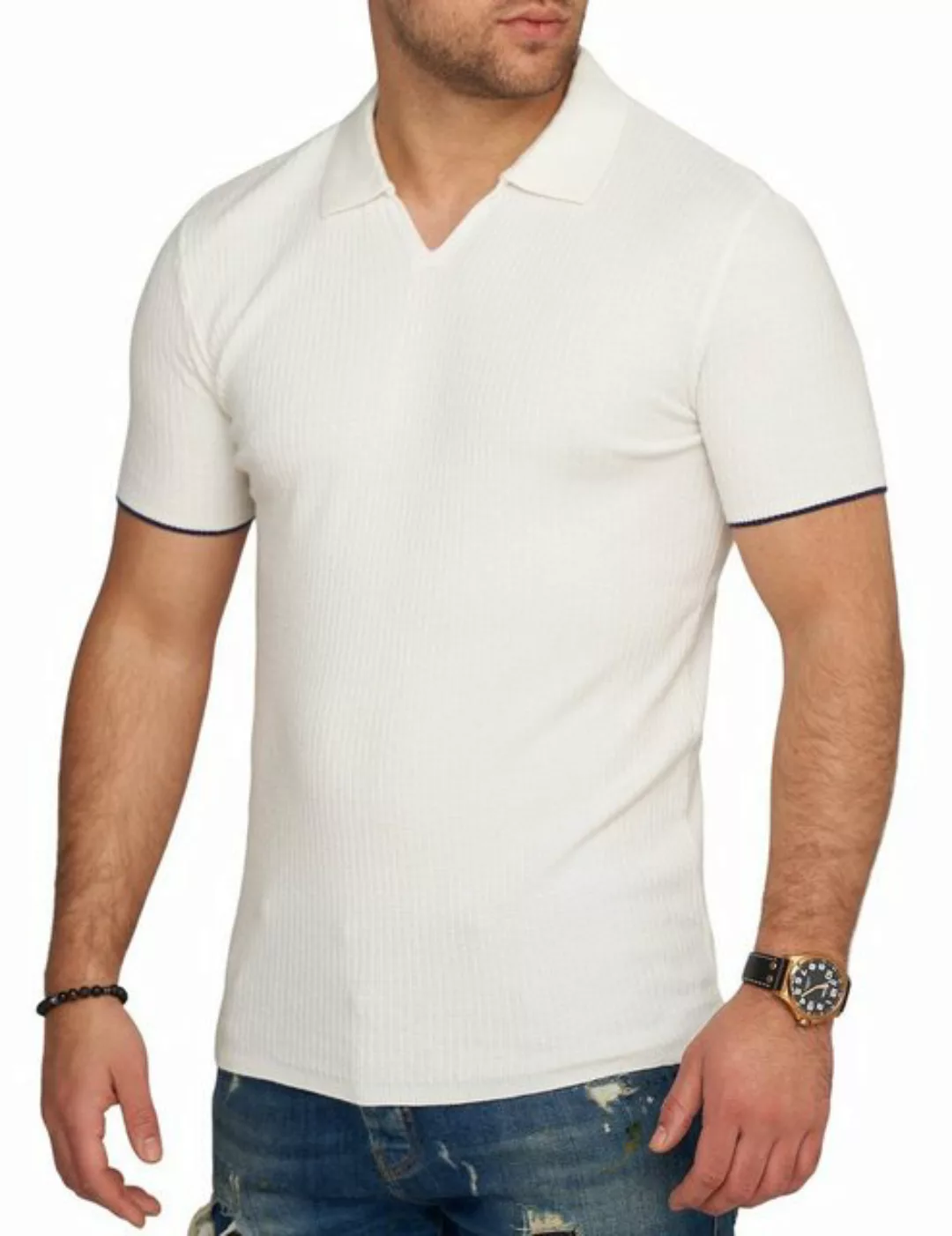 CARISMA Poloshirt CRMANAUS Rippstrick Kurzarm Polo T-Shirt günstig online kaufen