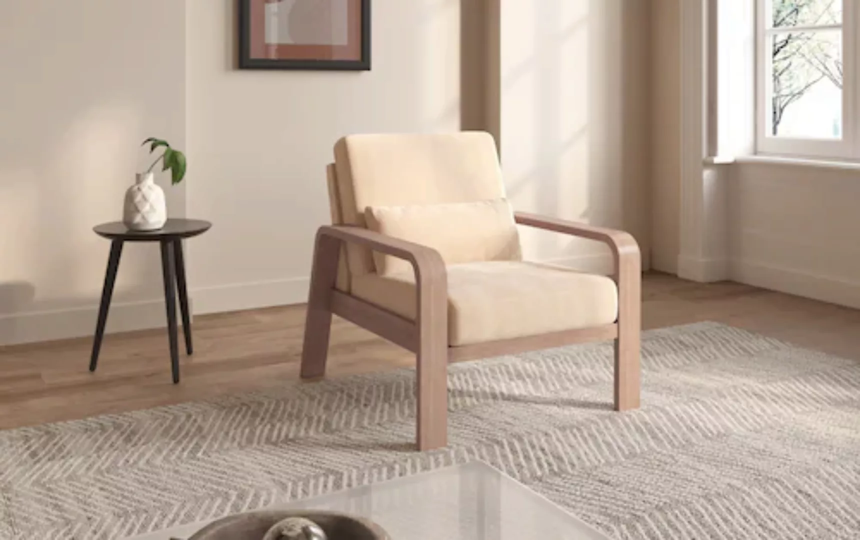 sit&more Sessel "Kolding", Armlehnen aus Buchenholz in natur, verschiedene günstig online kaufen