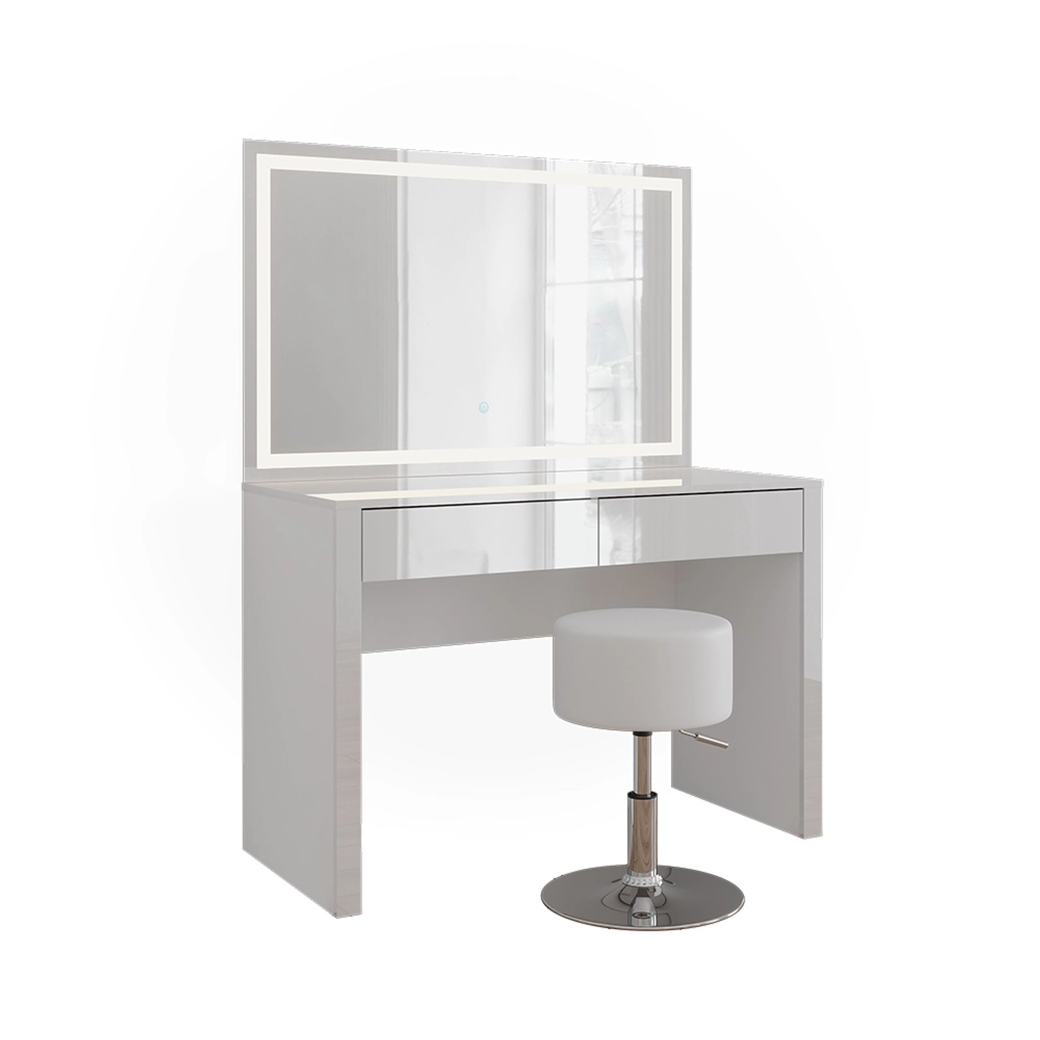 Vicco Schminktisch Annabelle Weiß Hochglanz/Weiß 110 cm mit LED-Spiegel und günstig online kaufen