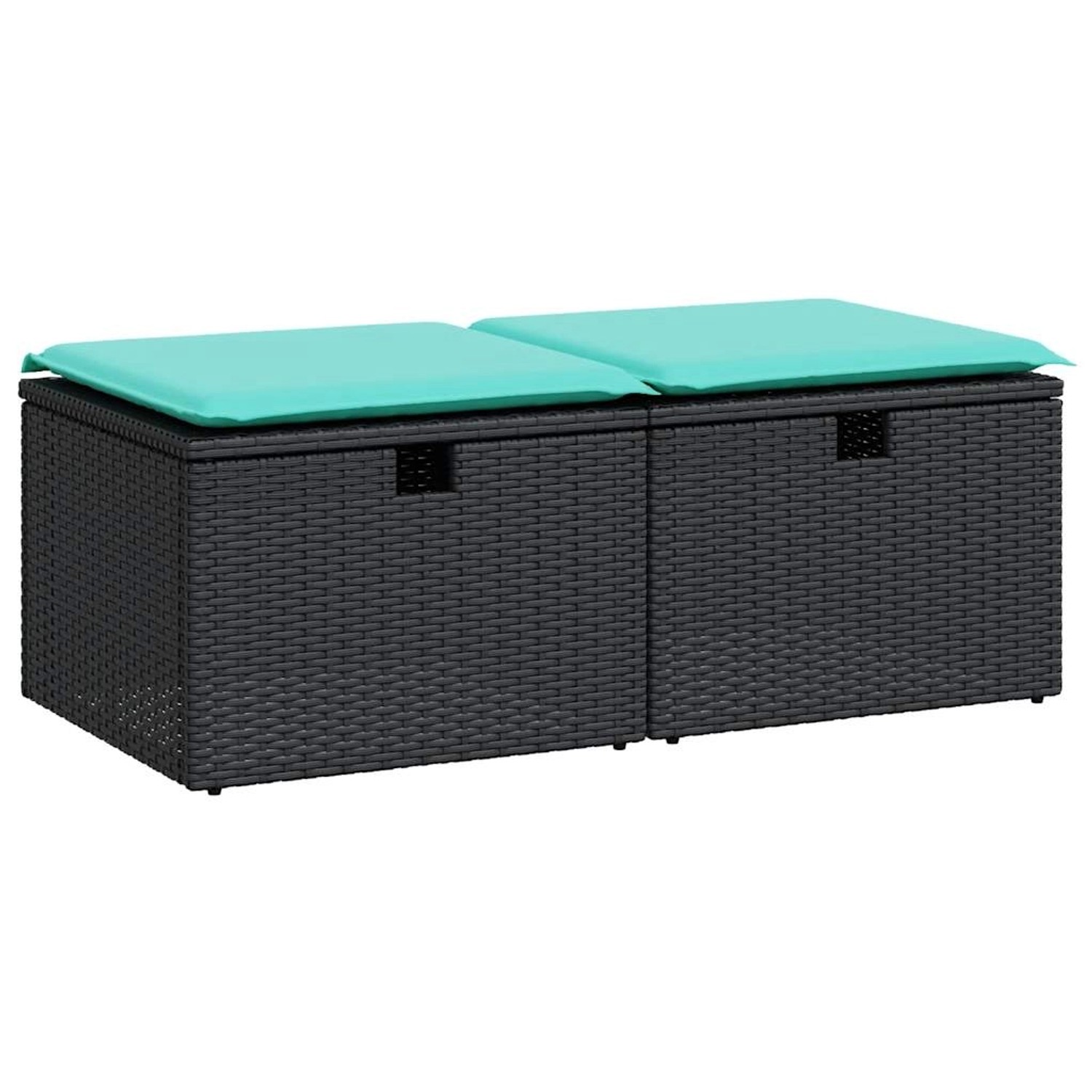 vidaXL 2-Tlg Garten-Sofagarnitur mit Kissen Schwarz Poly Rattan 3328670 günstig online kaufen