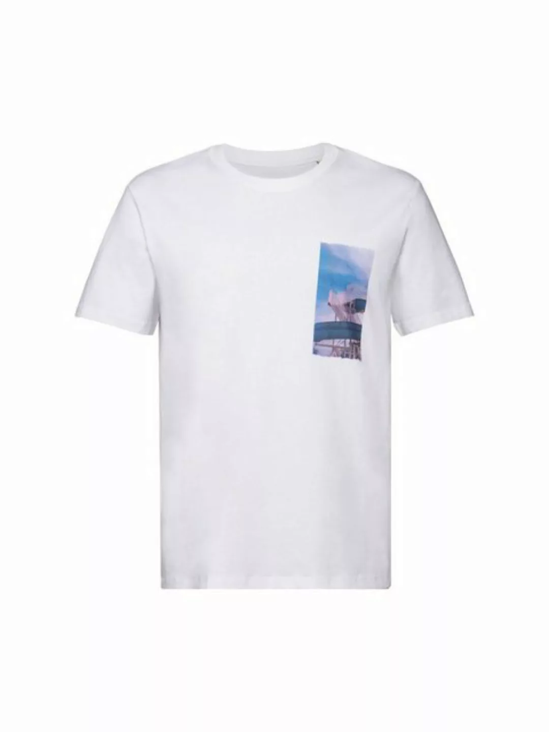 Esprit T-Shirt T-Shirt mit Print auf der Brust, 100 % Baumwolle (1-tlg) günstig online kaufen