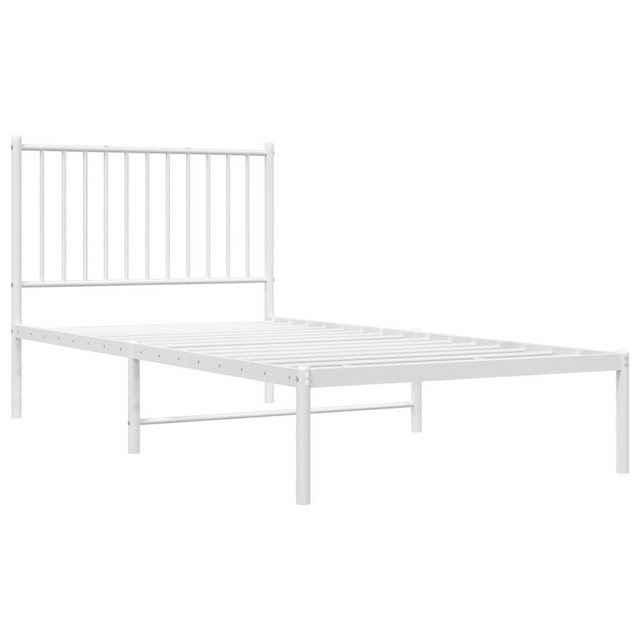 vidaXL Bettgestell Bettrahmen mit Kopfteil Metall Weiß 90x190 cm Bett Bettg günstig online kaufen