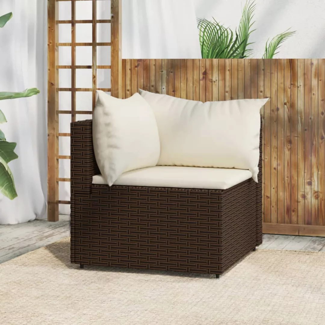 Vidaxl Garten-ecksofa Mit Kissen Schwarz Poly Rattan günstig online kaufen