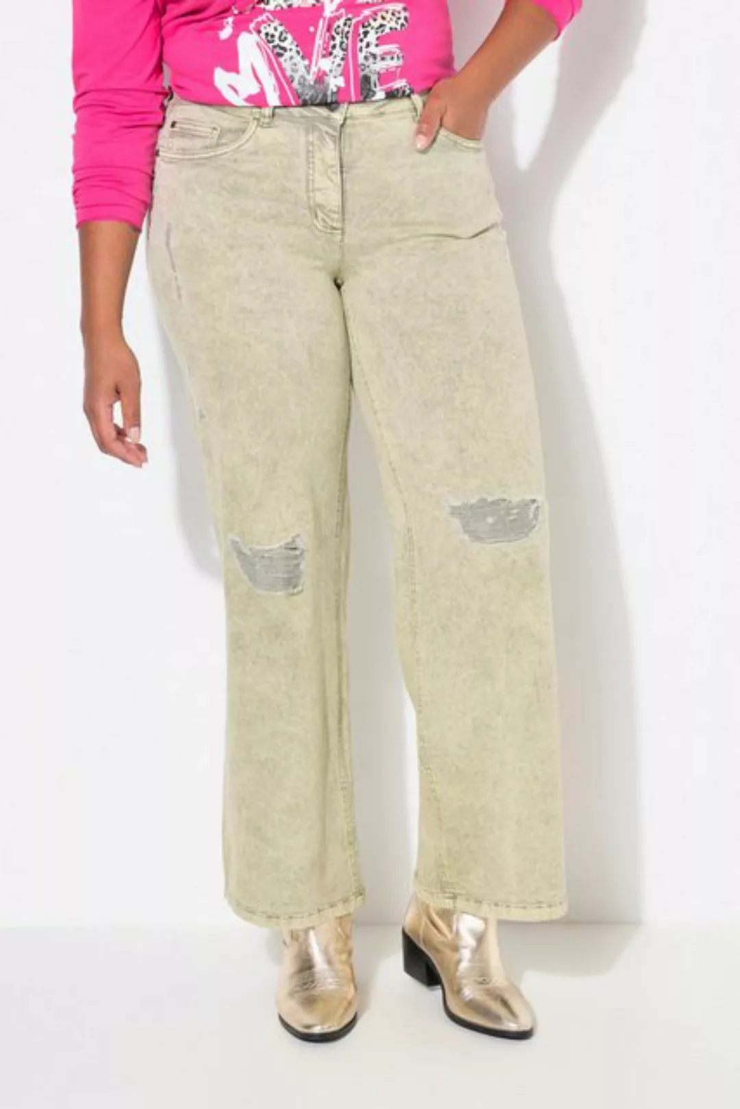 Angel of Style 5-Pocket-Jeans Jeans weites Bein Destroy-Effekte 5-Pocket günstig online kaufen