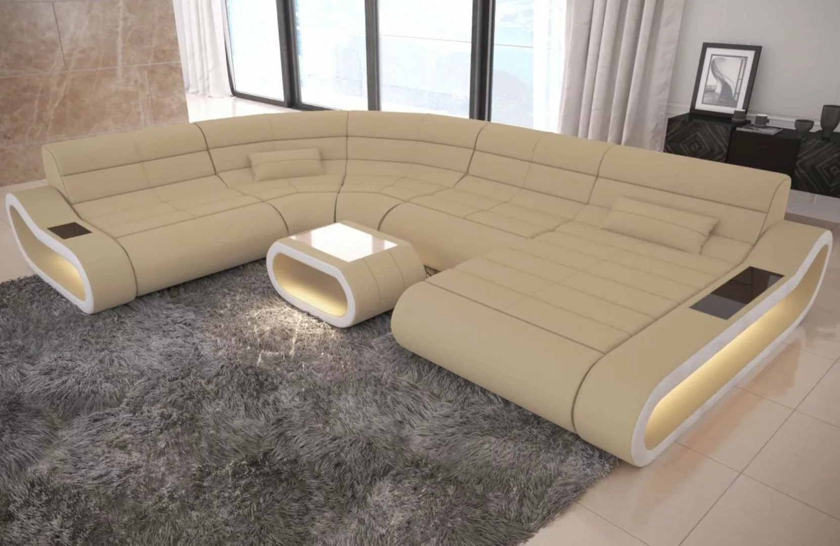 Sofa Dreams Wohnlandschaft Stoff Polstersofa Sofa Couch Concept XXL U Form, günstig online kaufen