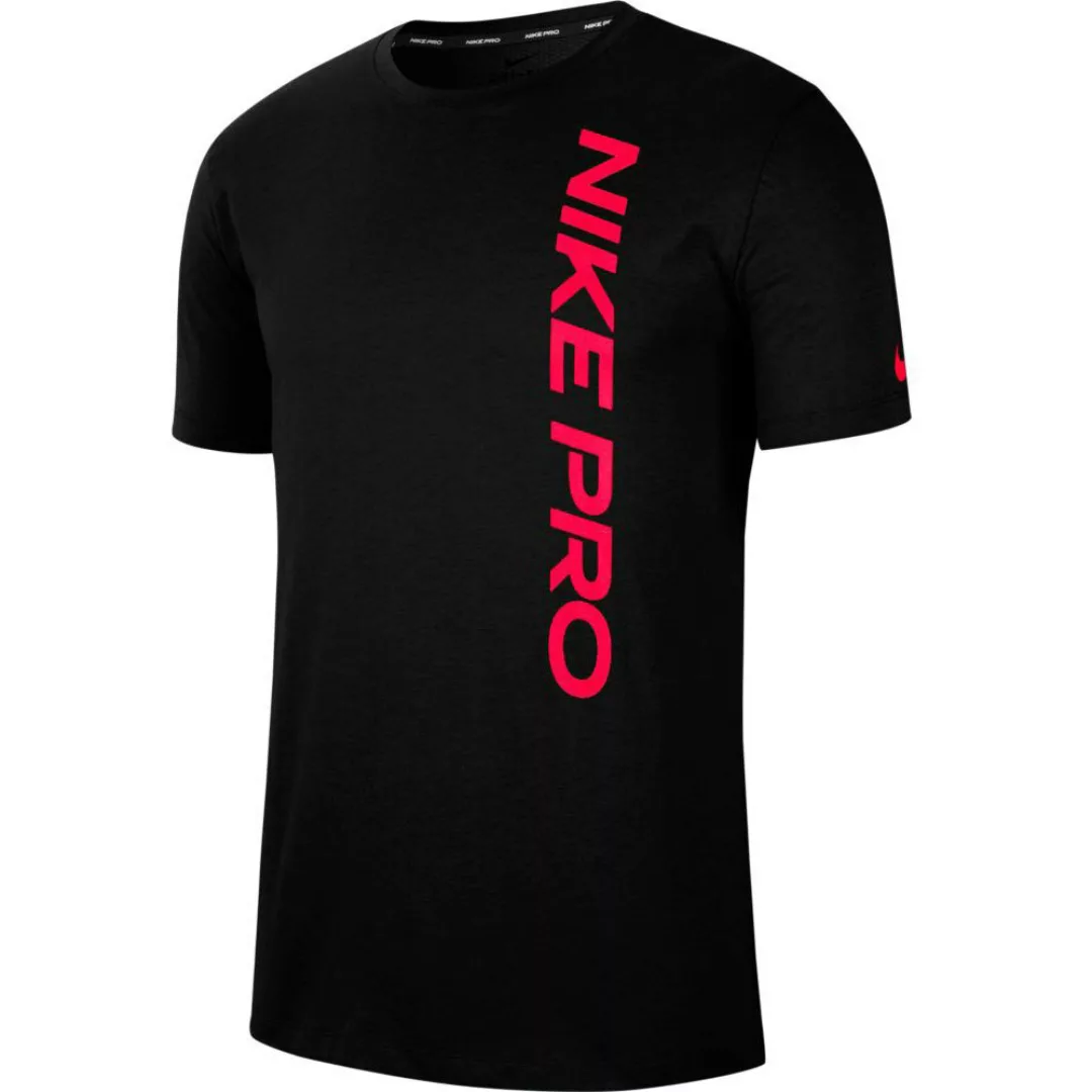 Nike Pro Burnout Kurzärmeliges T-shirt XL Black / Bright Crimson günstig online kaufen