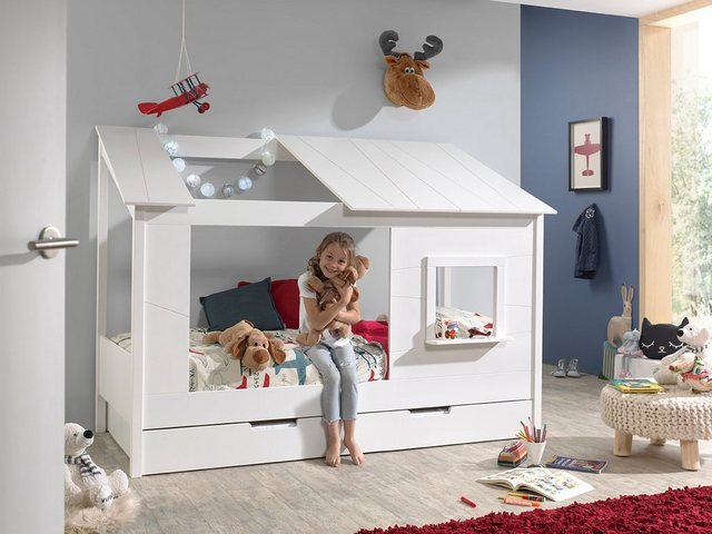 Natur24 Kinderbett Bett Baumhaus Bett 90x200cm Weiß günstig online kaufen