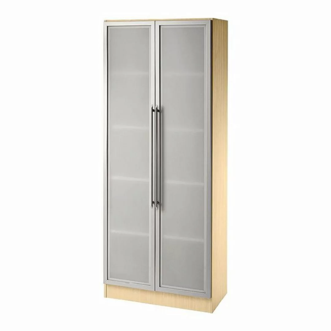 Aktenschrank Büroschrank 5 Ordnerhöhen BxTxH 800x420x2004mm Nussbaum/Silber günstig online kaufen