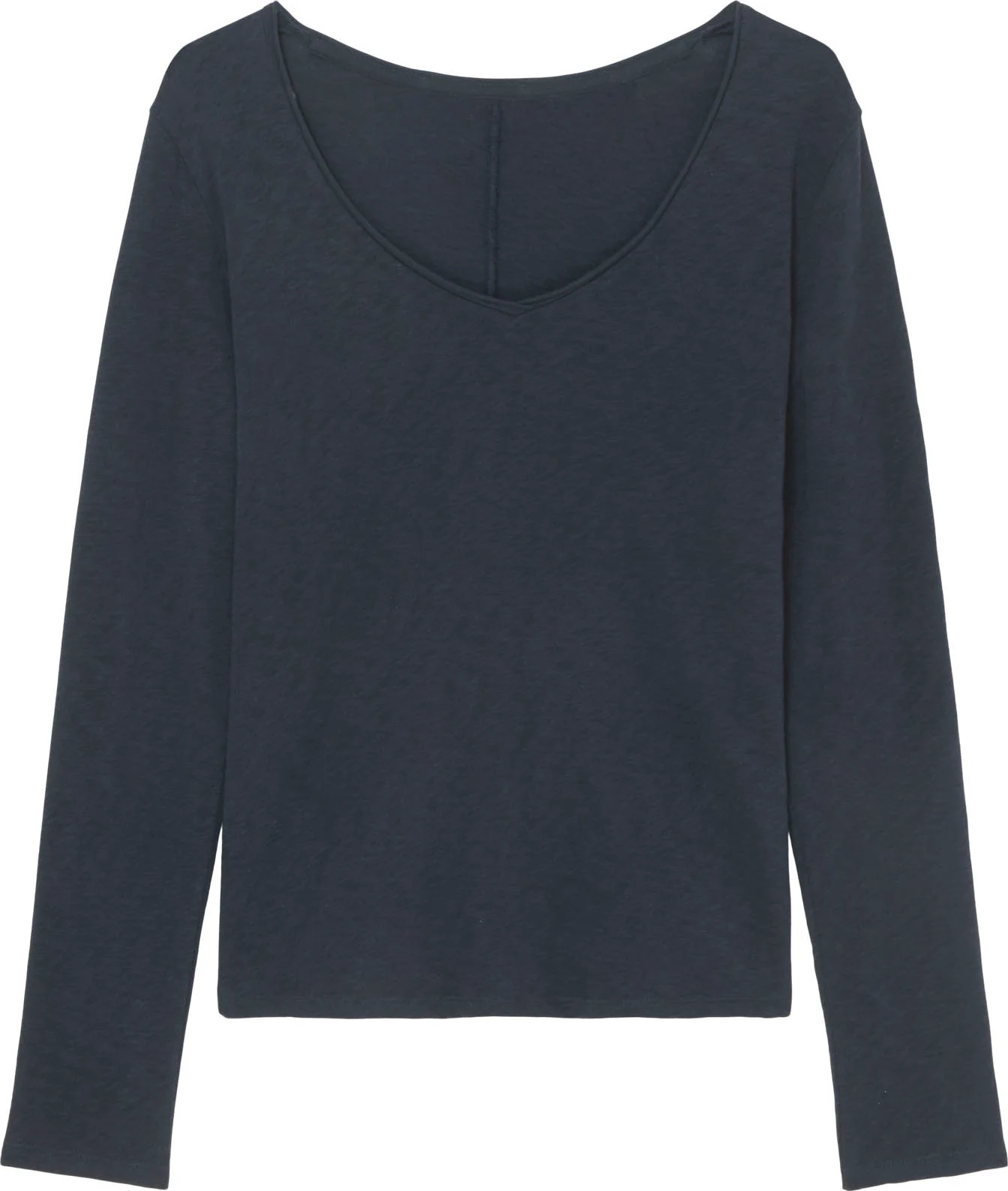 Marc OPolo DENIM Langarmshirt, mit Rollkante am V-Ausschnitt günstig online kaufen