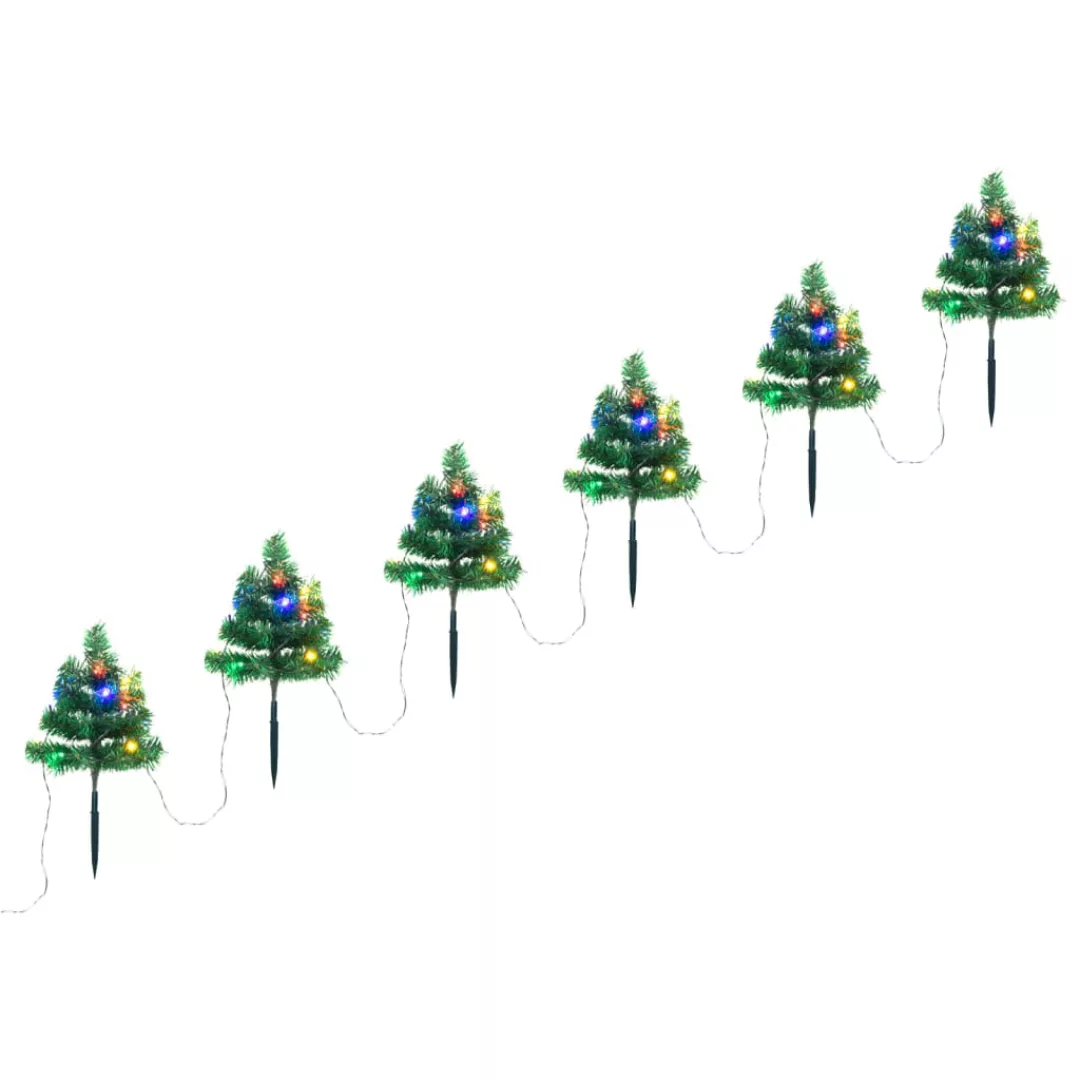 Vidaxl Wegbeleuchtung Weihnachtsbäume 6 Stk. Mehrfarbig Leds 45 Cm Pvc günstig online kaufen