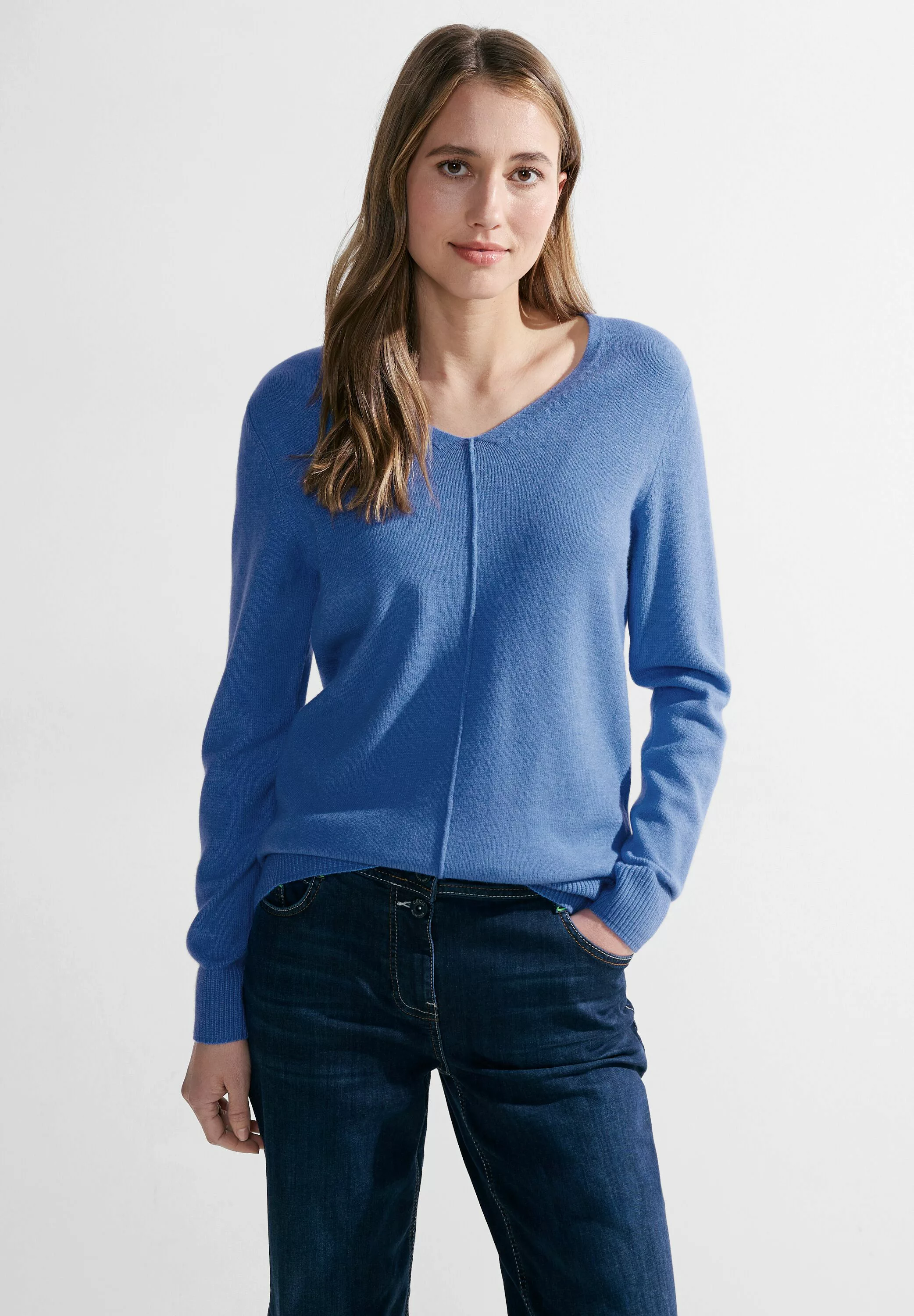 Cecil Sweatshirt TOS_Cosy Mix Rounded V-Neck günstig online kaufen