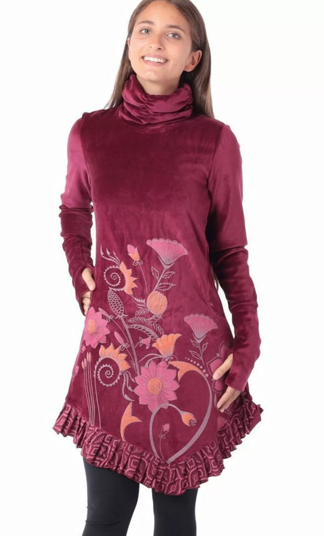 PUREWONDER Samtkleid Asymmetrisch geschnittenes Kleid mit Kragen aus Samt günstig online kaufen