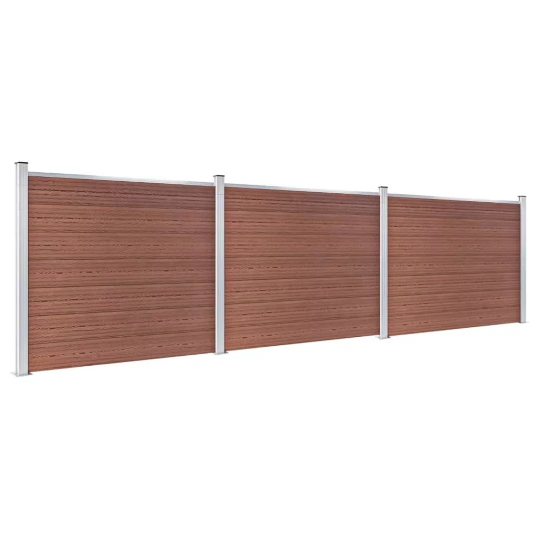 Zaunelement Set Wpc 526x146 Cm Braun günstig online kaufen