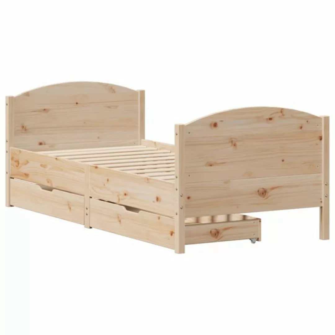 vidaXL Bett Massivholzbett ohne Matratze 75x190 cm Kiefernholz günstig online kaufen