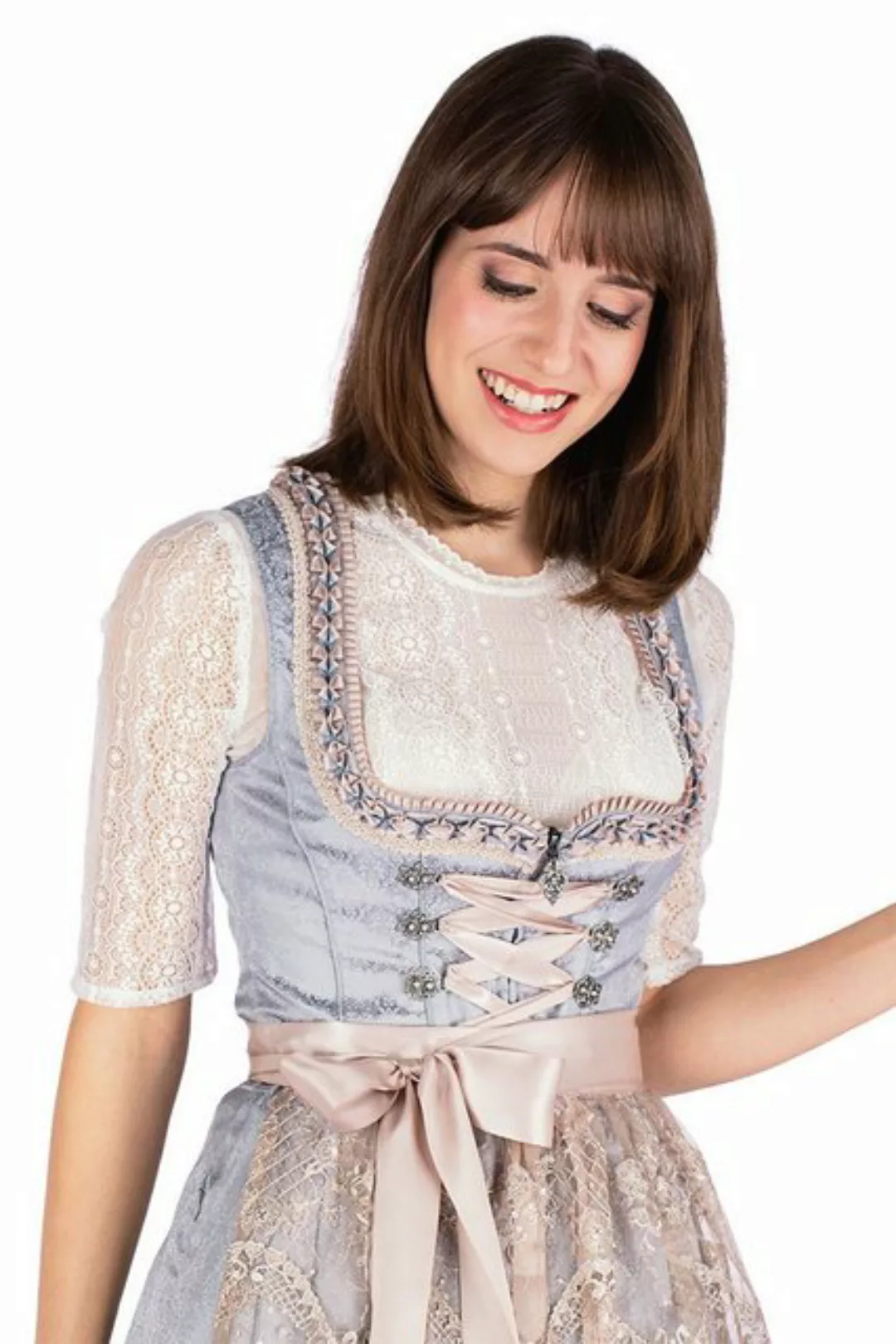 MarJo Dirndl Midi Dirndl 2tlg. - BENITA - eisblau/helltaupe günstig online kaufen