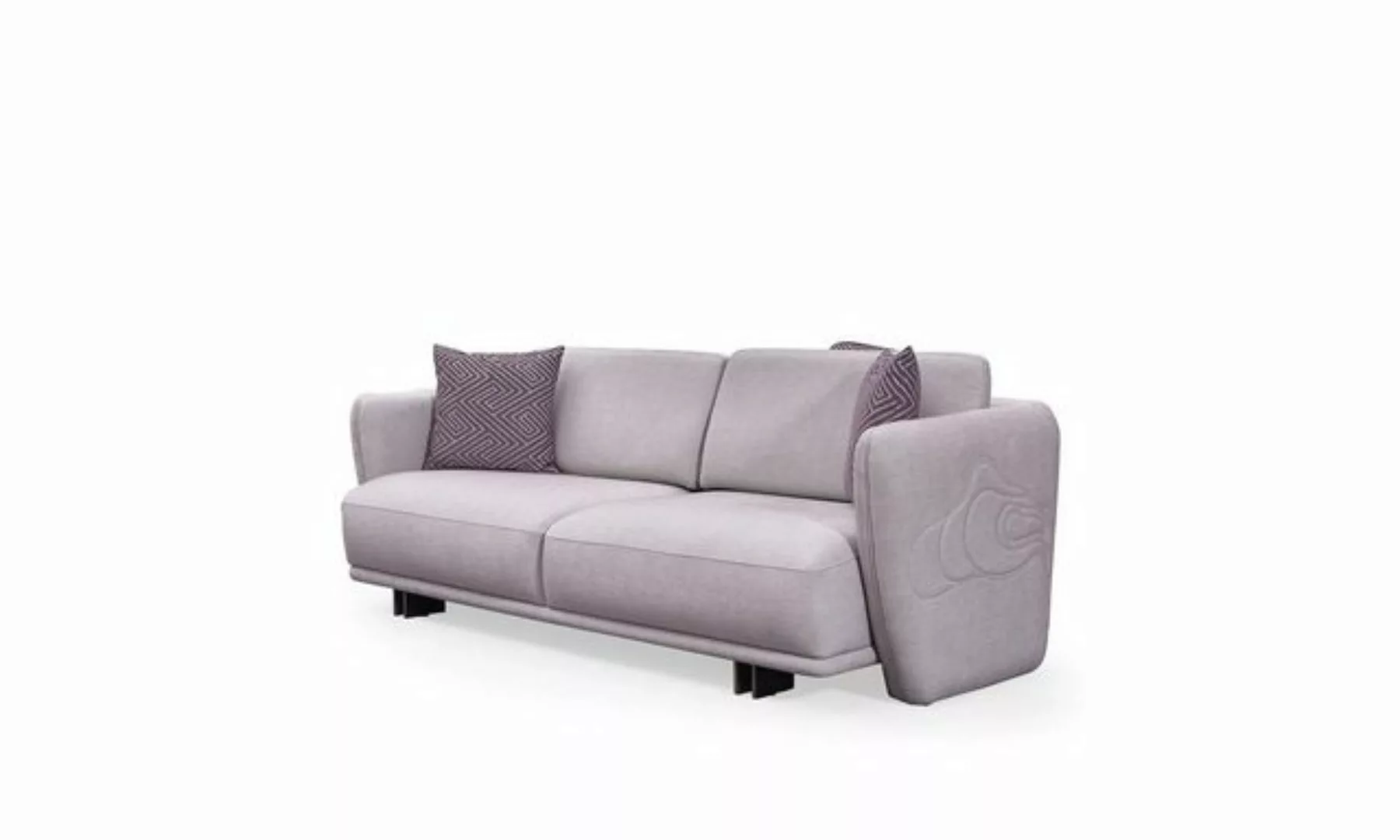 Xlmoebel 3-Sitzer Sofa mit drei Sitzen in Grau aus Stoff - Polstersofa im D günstig online kaufen