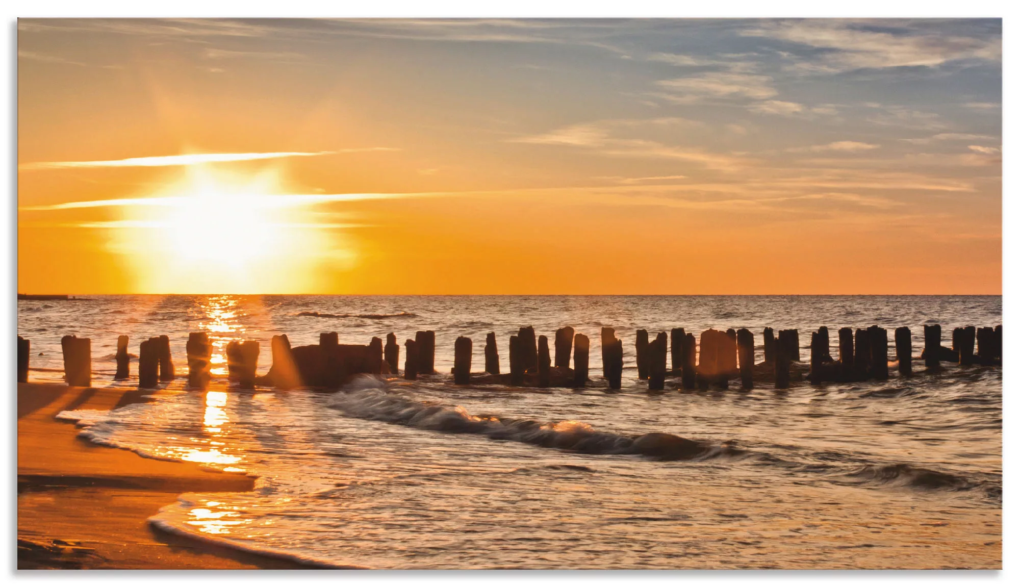 Artland Küchenrückwand "Schöner Sonnenuntergang am Strand", (1 tlg.), Alu S günstig online kaufen