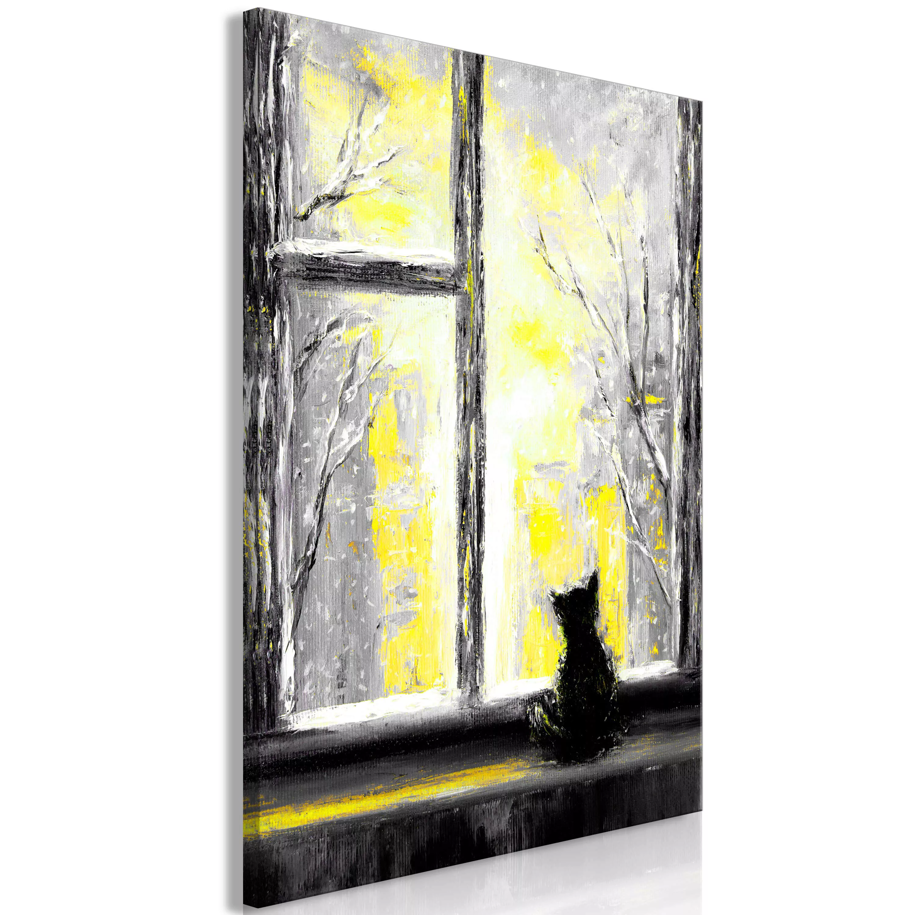 Wandbild - Longing Kitty (1 Part) Vertical Yellow günstig online kaufen
