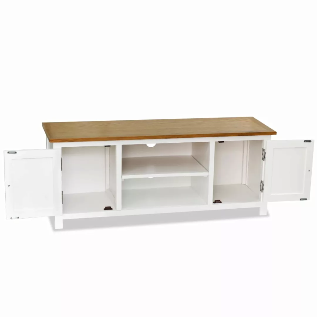 Tv-schrank 120x35x48 Cm Massivholz Eiche günstig online kaufen