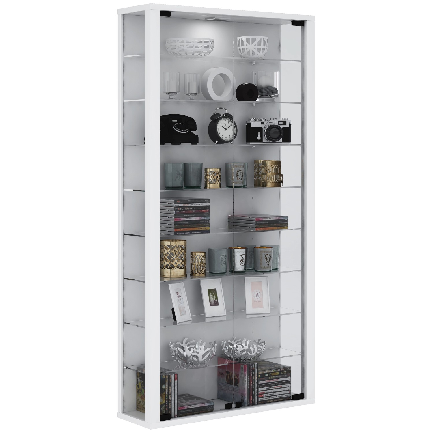 ebuy24 Vitrosa Maxi Vitrinenschrank Wandhängend mit 2 Glastüren und Licht W günstig online kaufen
