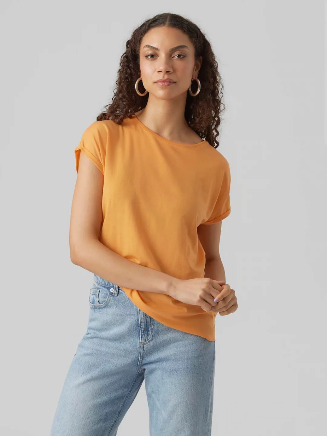 Vero Moda Rundhalsshirt "VMAVA PLAIN SS TOP GAJRS NOOS" günstig online kaufen