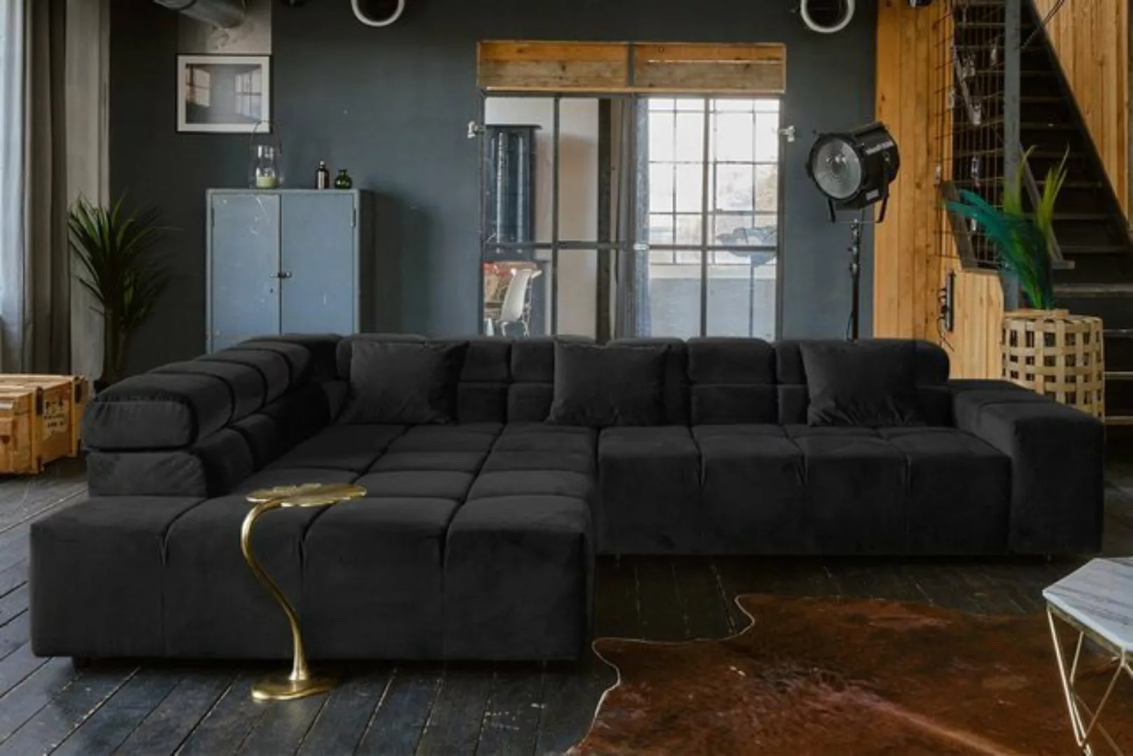 KAWOLA Ecksofa NEVADA, Sofa Velvet, versch. Ausführungen und versch. Farben günstig online kaufen