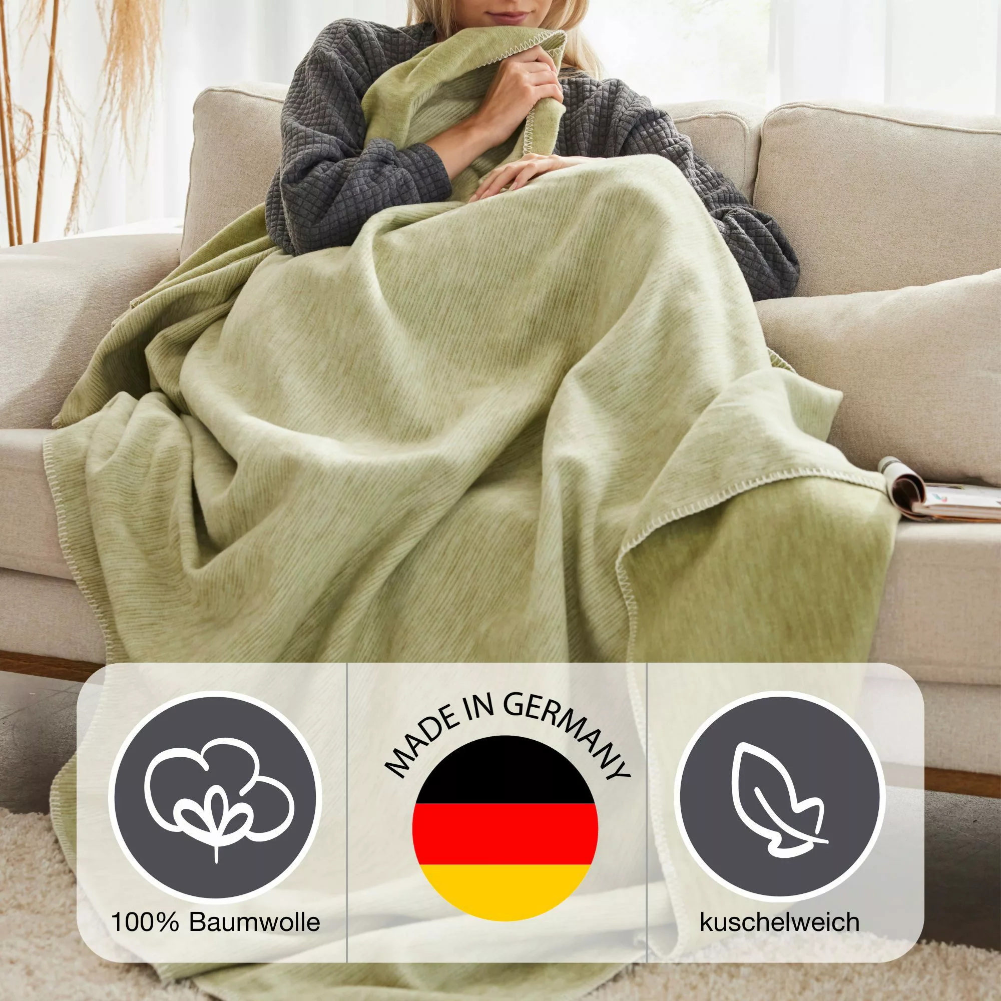 Wohndecke Wohndecke Lausanne, IBENA, in schlichtem günstig online kaufen