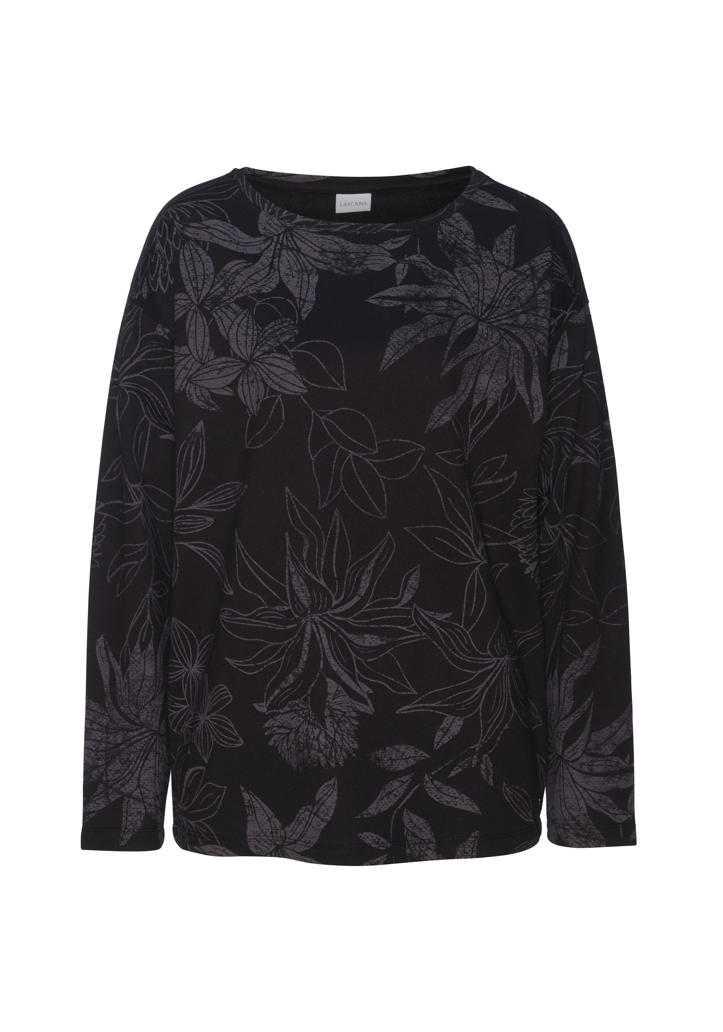 LASCANA Sweatshirt, mit floralem Alloverdruck, Loungewear günstig online kaufen