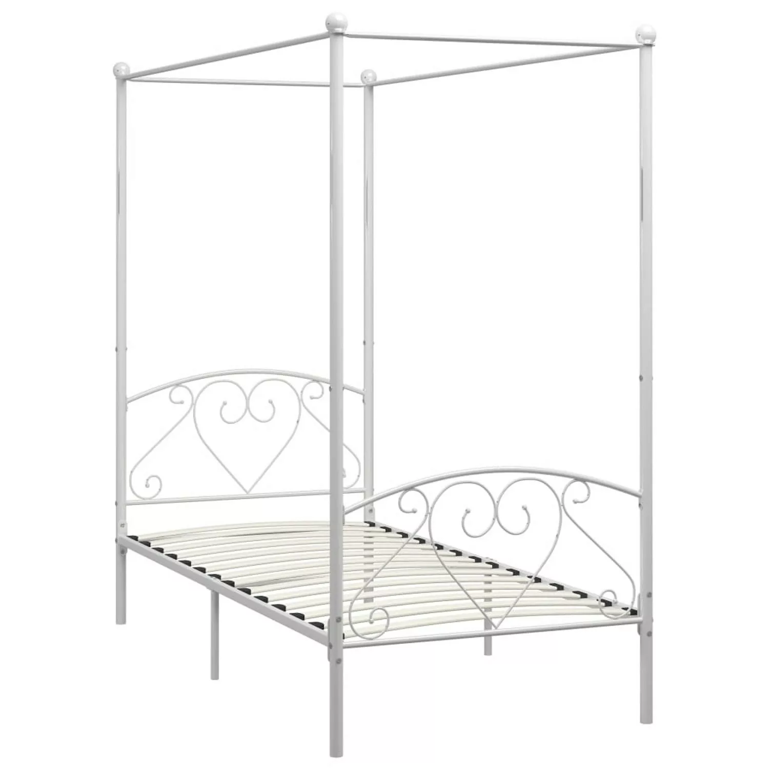 Himmelbett-gestell Weiß Metall 90 X 200 Cm günstig online kaufen