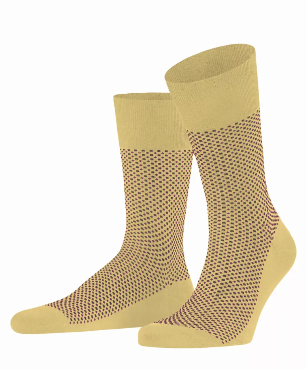 FALKE Uptown Tie Herren Socken, 45-46, Gelb, Ajour, Baumwolle, 12437-102506 günstig online kaufen