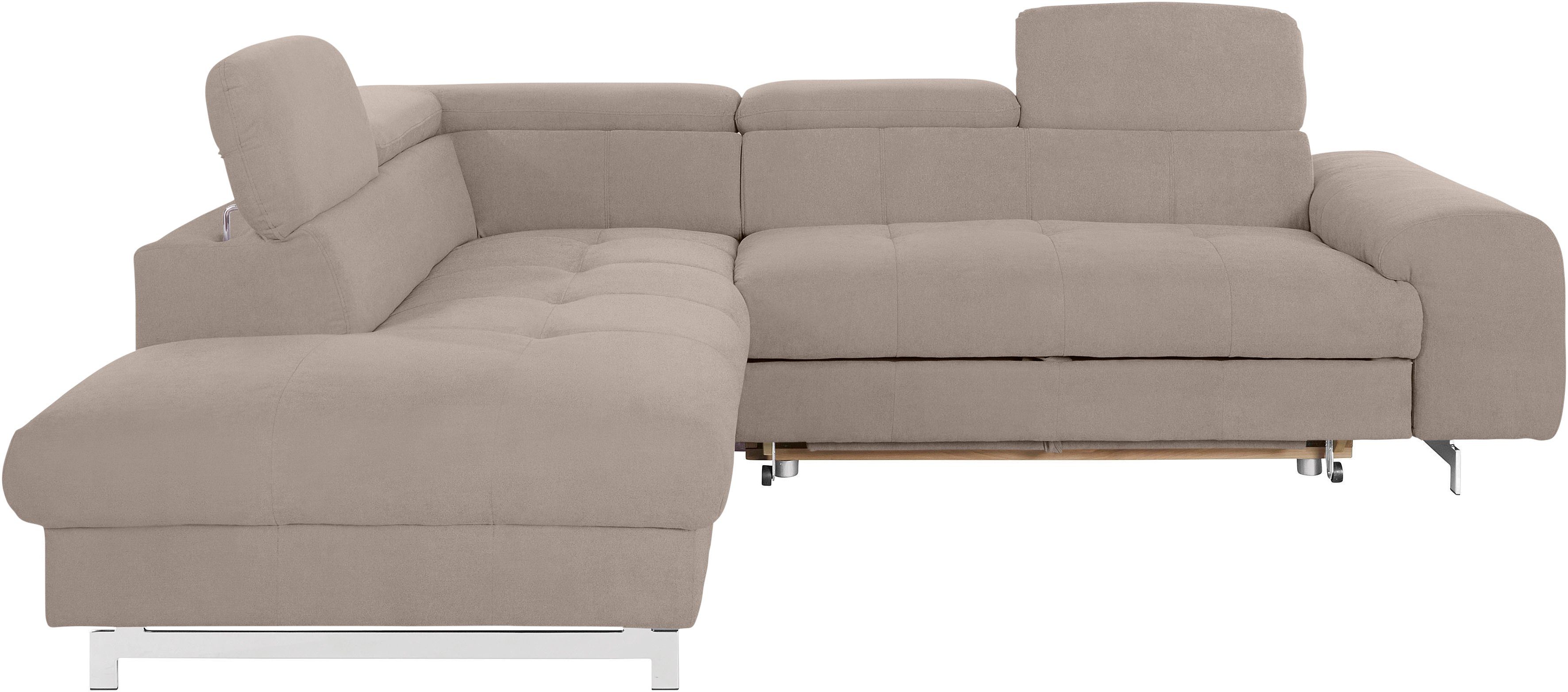 COTTA Ecksofa "Chef L-Form", mit Kopfteilverstellung, edle Metallkufen, wah günstig online kaufen
