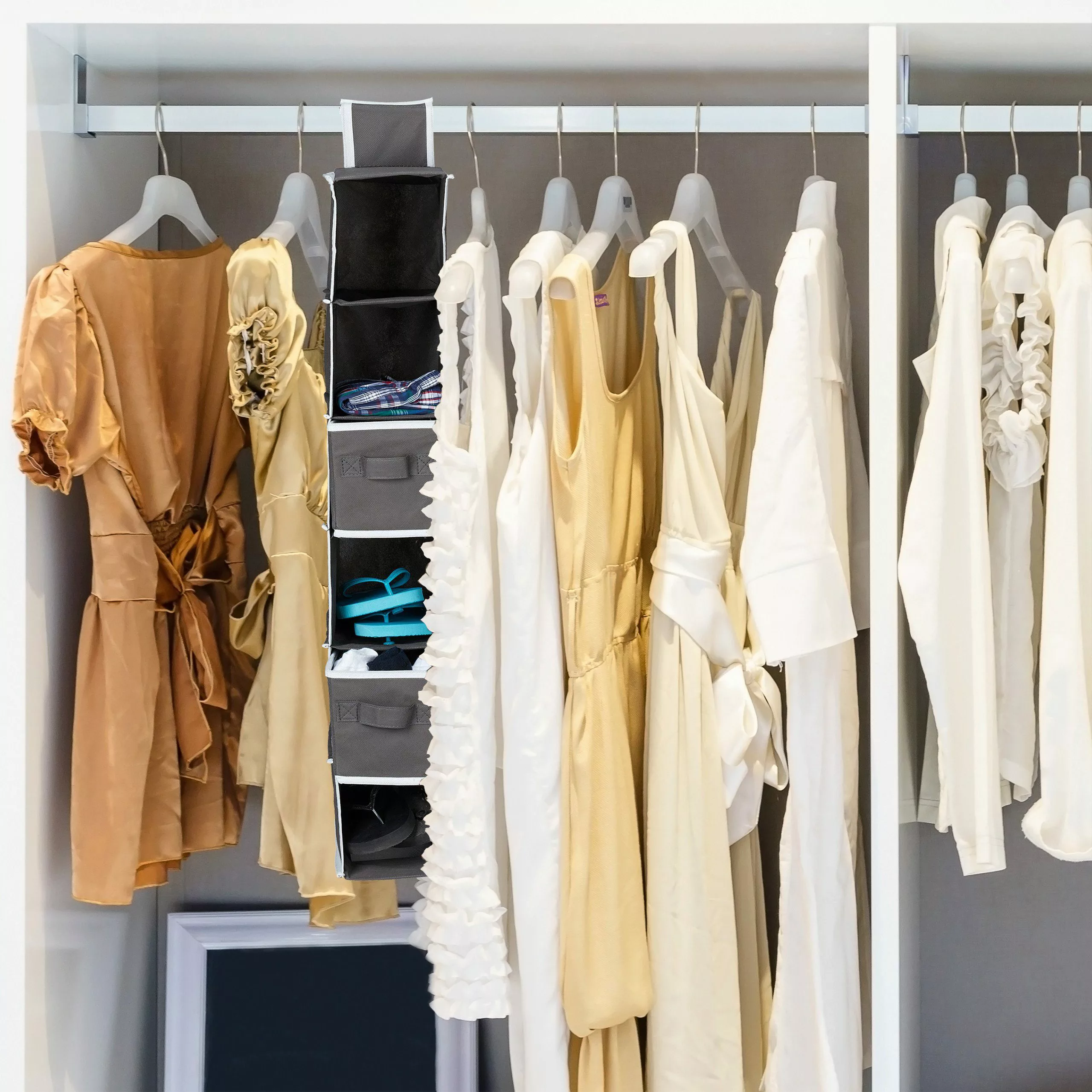 relaxdays Hängeaufbewahrung Hängeregal für Kleiderschrank, Anthrazit günstig online kaufen