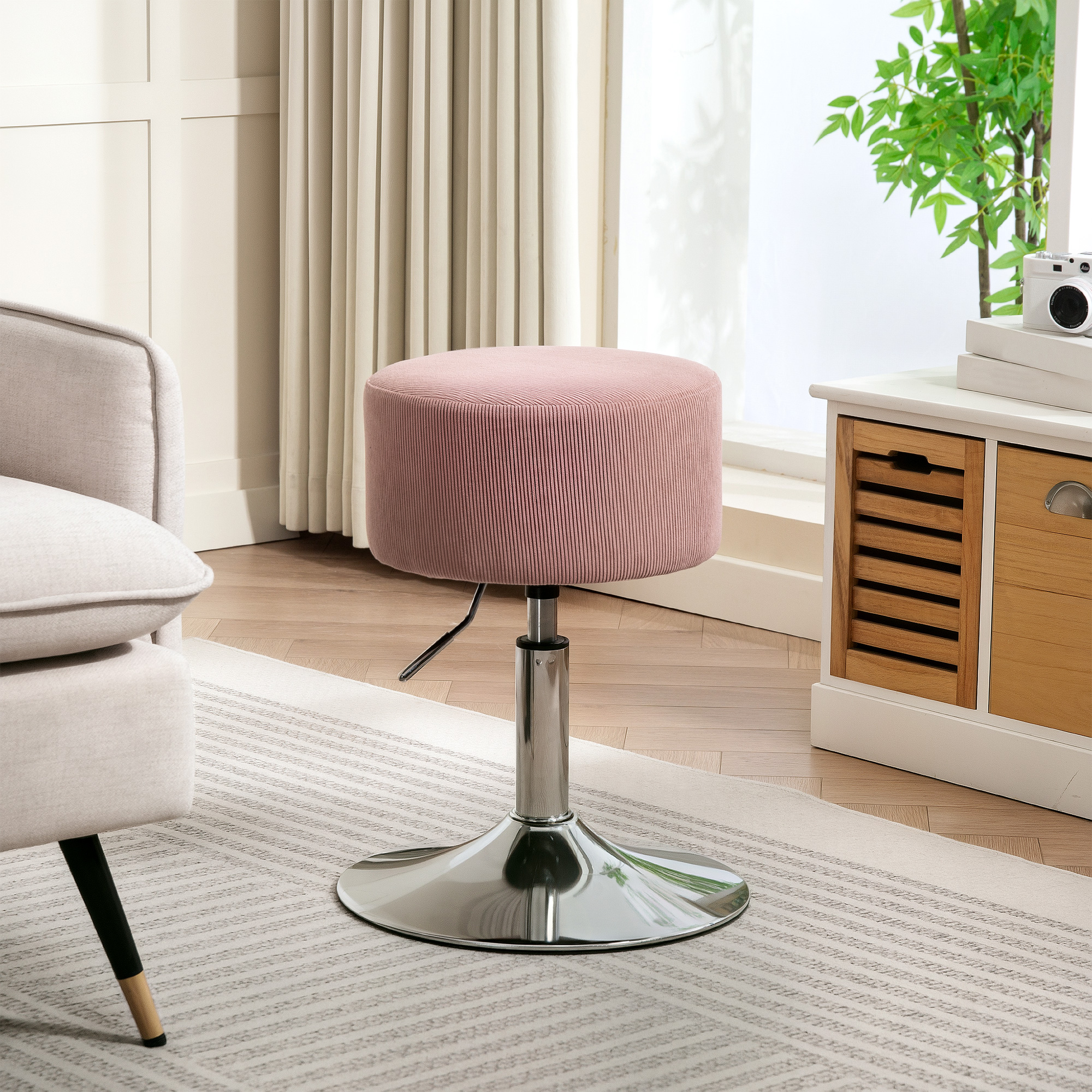 HOMCOM Barhocker, Gepolstert Barstuhl mit Metallgestell, Cordoptik, Höhenve günstig online kaufen