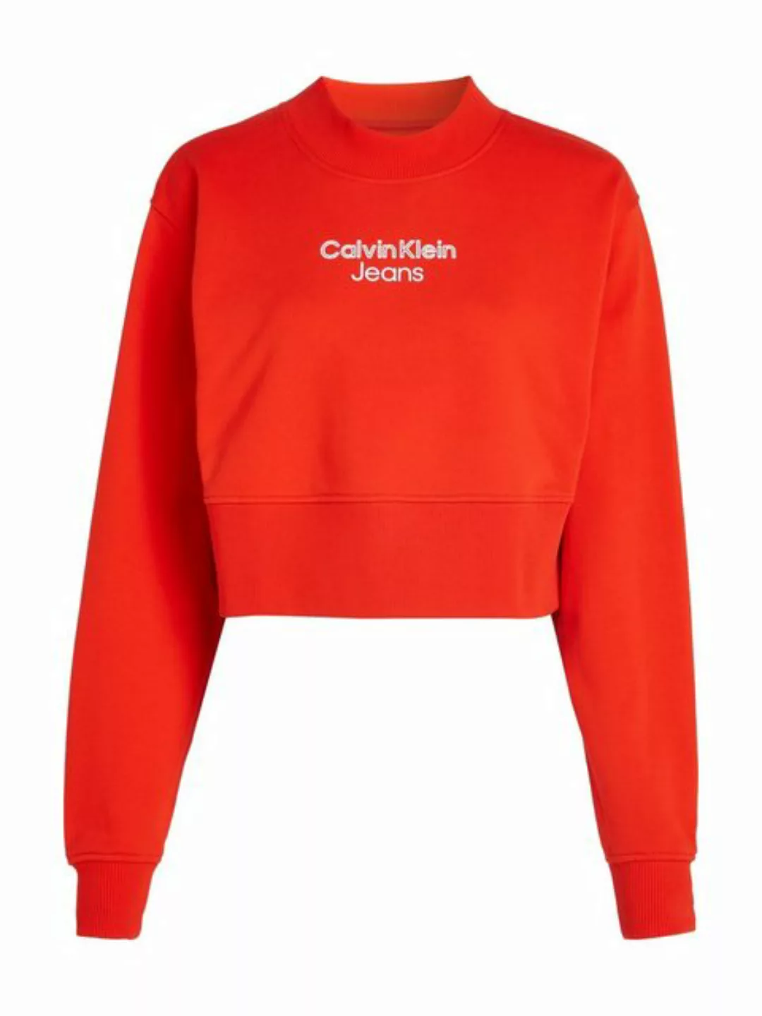 Calvin Klein Jeans Sweatshirt STACKED INSTITUTIONAL CREWNECK mit Logoprägun günstig online kaufen