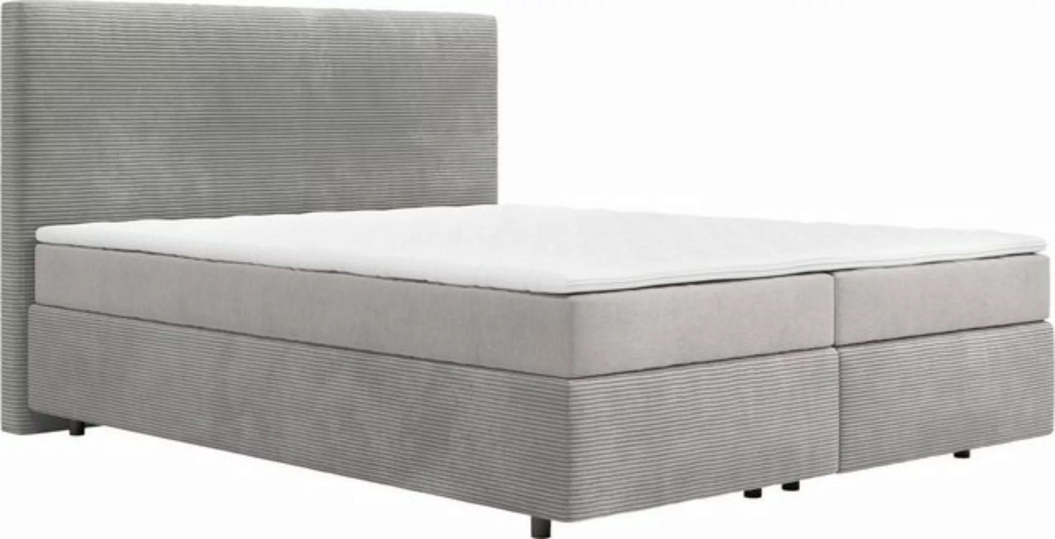 DELIFE Boxspringbett Dream-Well, Cord Silbergrau 160x200 cm mit TFK Matratz günstig online kaufen