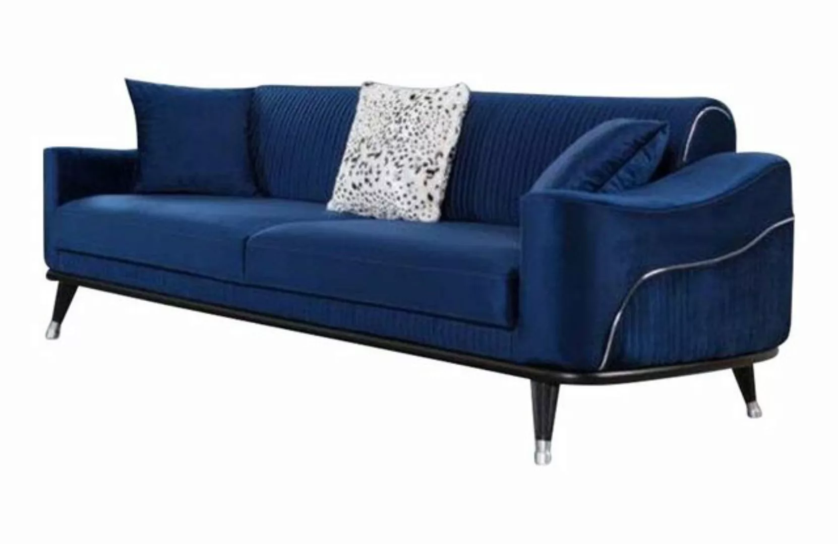 JVmoebel Sofa Blaue Design Couch Sofa Samt Dreisitzer Luxus Couch, Made in günstig online kaufen