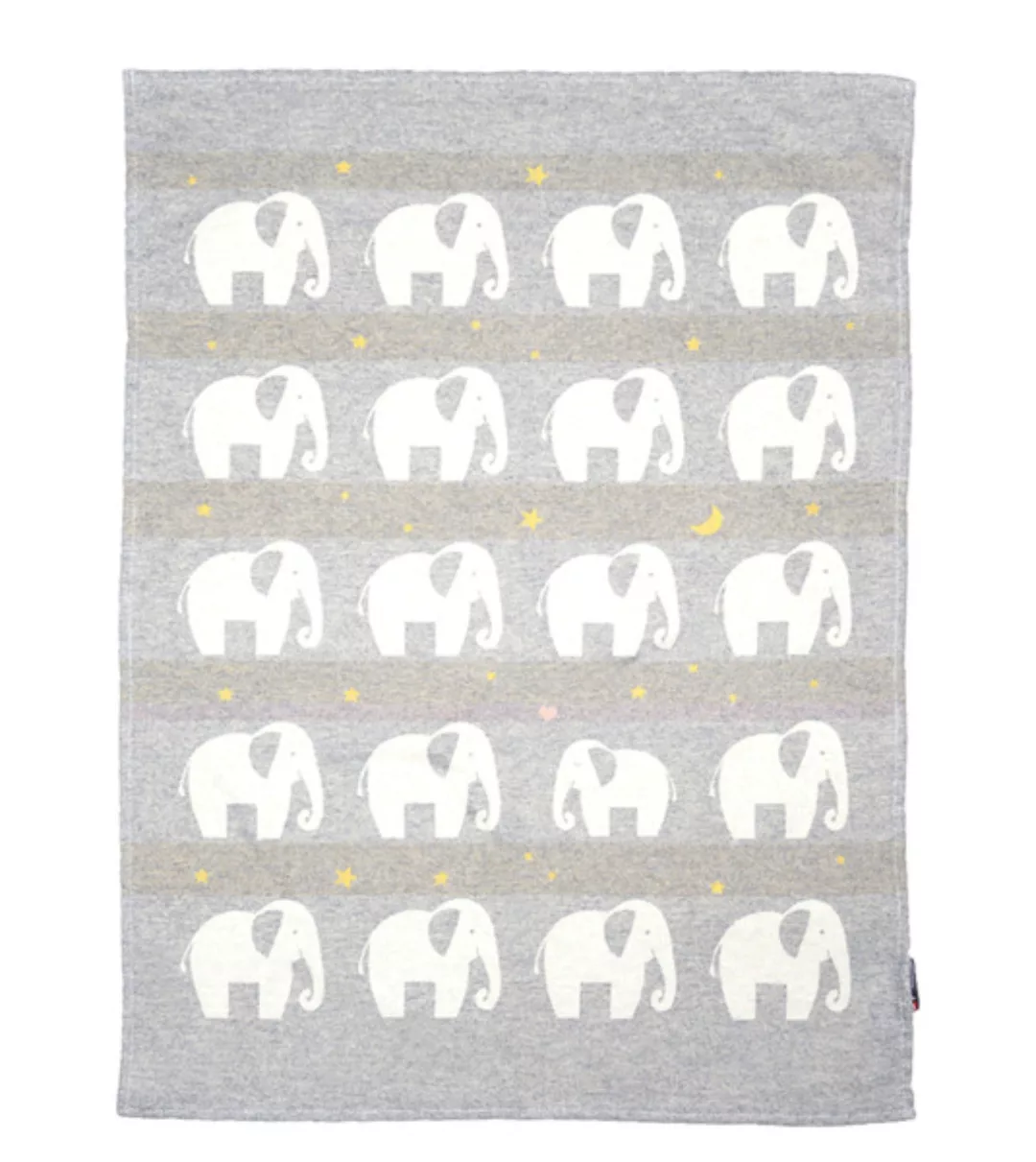 Leichte Baby Baumwolldecke Elefanten 65 x 90 Aus Recycling-baumwolle günstig online kaufen