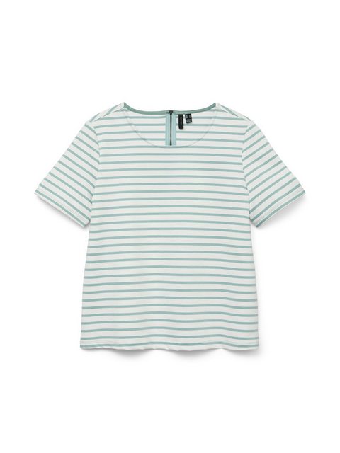 Vero Moda T-Shirt Rundhals Blusen Shirt mit Zip-Fly Design Halb Arm VMABBY günstig online kaufen