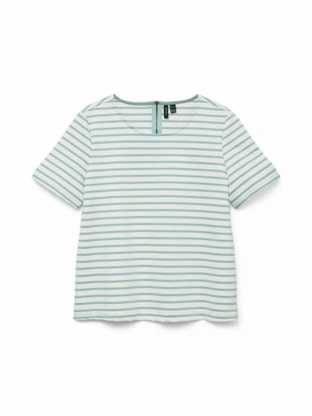 Vero Moda T-Shirt Rundhals Blusen Shirt mit Zip-Fly Design Halb Arm VMABBY günstig online kaufen