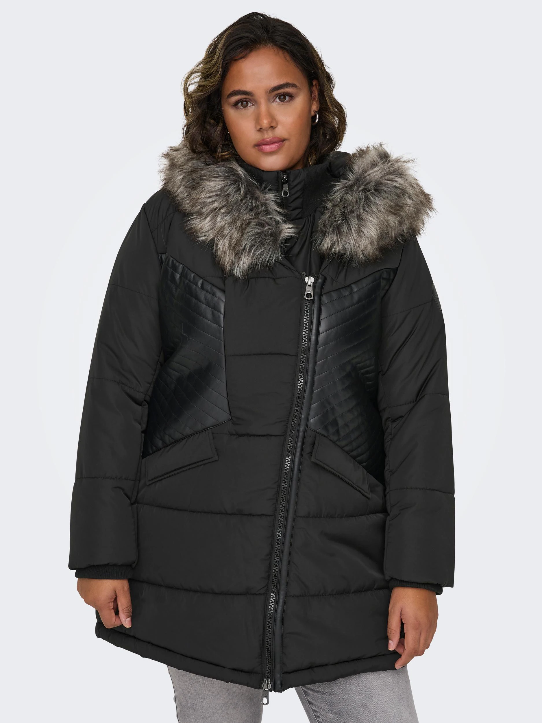 ONLY CARMAKOMA Steppjacke CARLITTA FUR HOOD COAT CC OTW günstig online kaufen