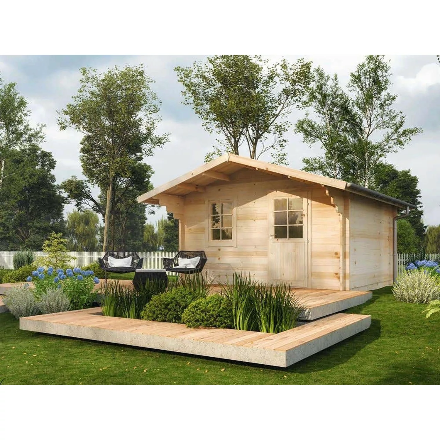 Polhus Holz-Gartenhaus/Gerätehaus Satteldach Unbehandelt 920 cm x 538 cm günstig online kaufen