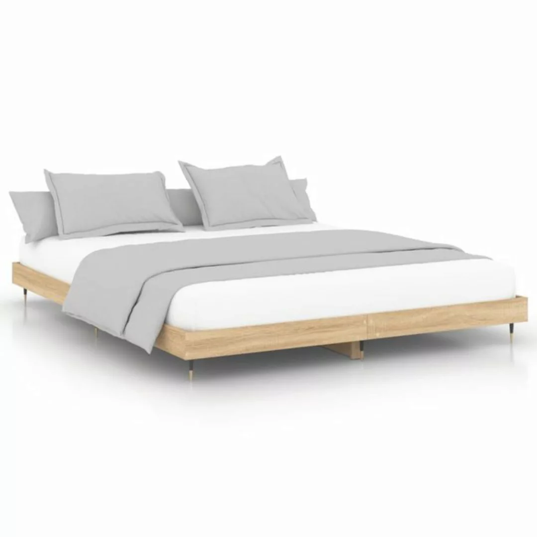 furnicato Bett Bettgestell Sonoma-Eiche 200x200 cm Holzwerkstoff günstig online kaufen