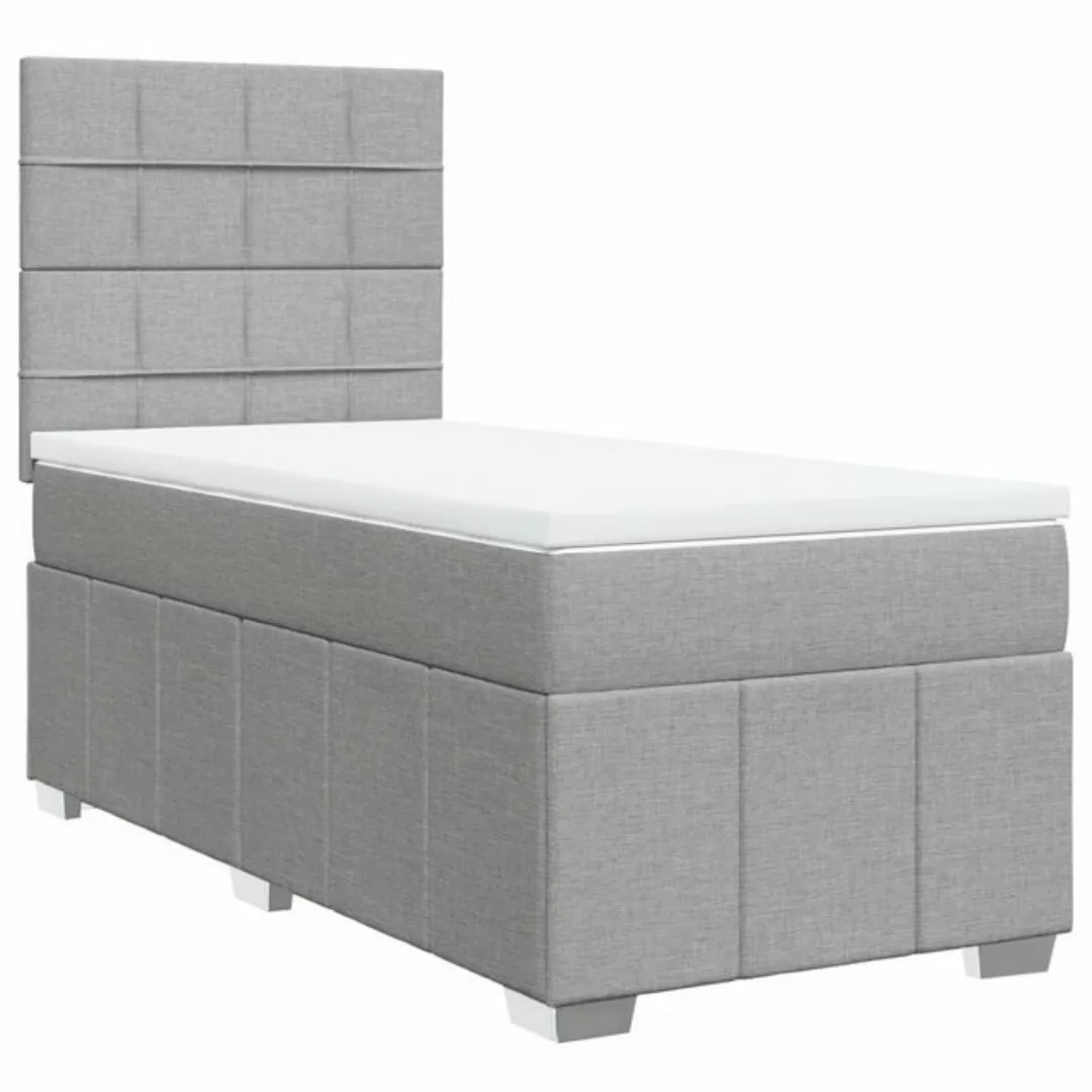 vidaXL Bett Boxspringbett mit Matratze Hellgrau 80x200 cm Stoff günstig online kaufen