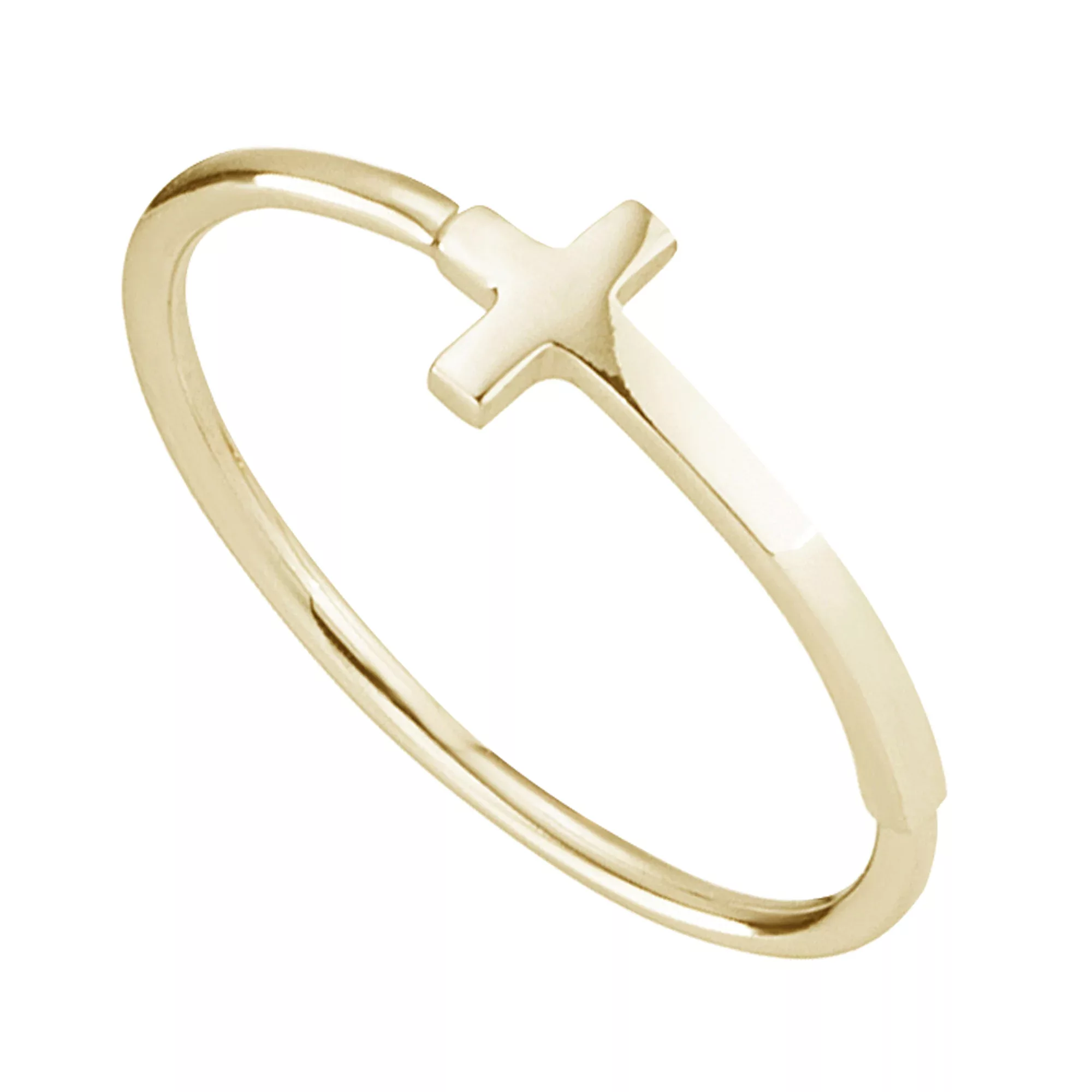 CAÏ Fingerring "925/- Sterling Silber vergoldet Kreuz" günstig online kaufen
