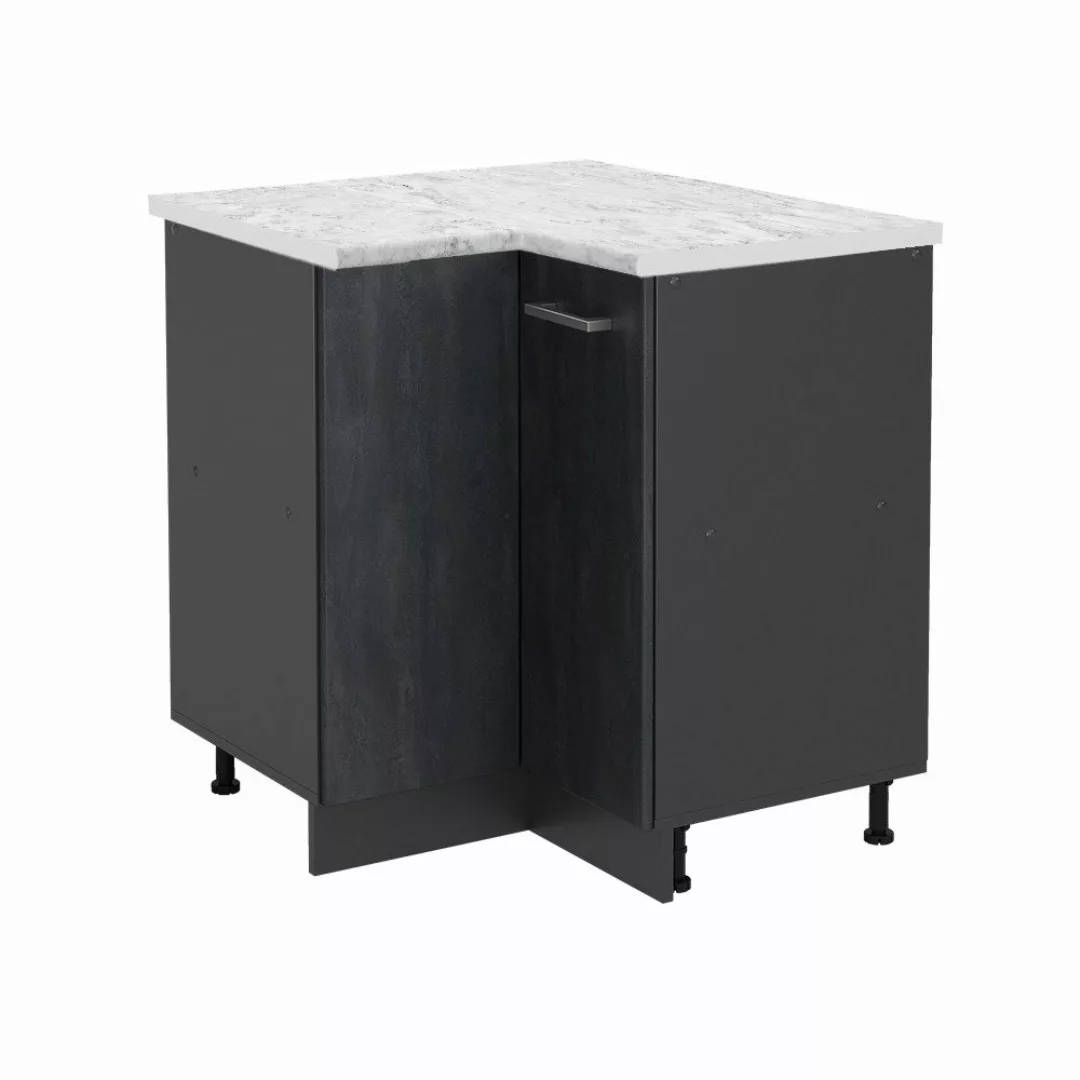 Vicco Eckunterschrank R-Line, Schwarz Beton/Anthrazit, 75.6 günstig online kaufen