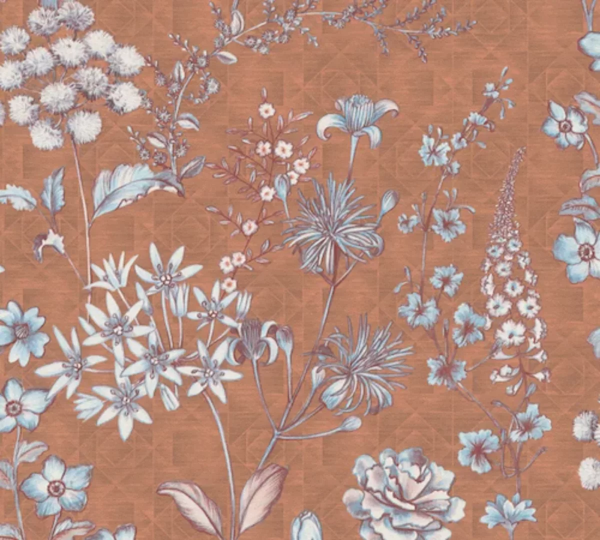 AS-Creation Vliestapete Blumen Grafisch Matt Leicht Strukturiert Orange Bra günstig online kaufen