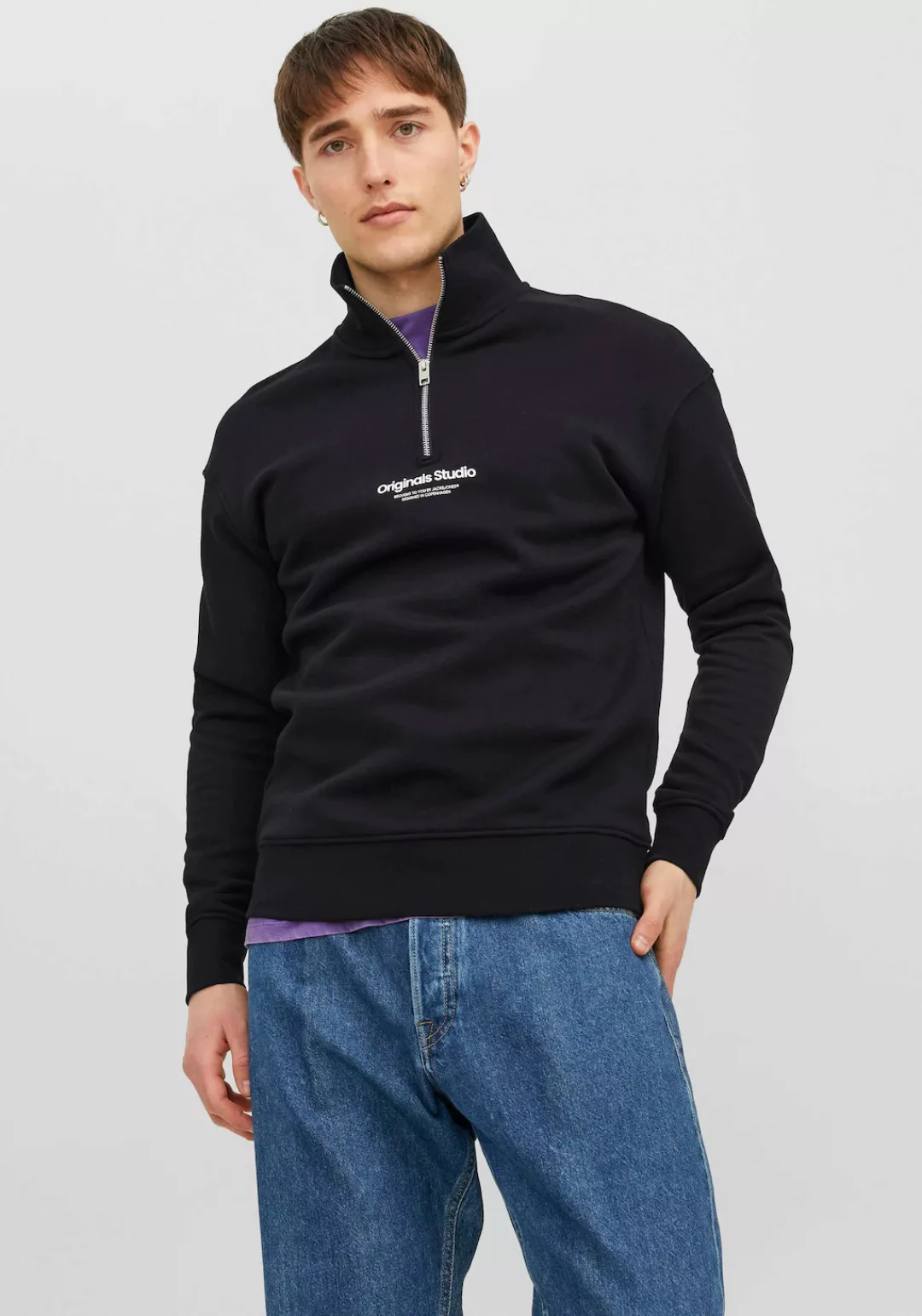 Jack & Jones Sweatshirt JORVESTERBRO SWEAT QUARTER ZIP HN NOOS günstig online kaufen