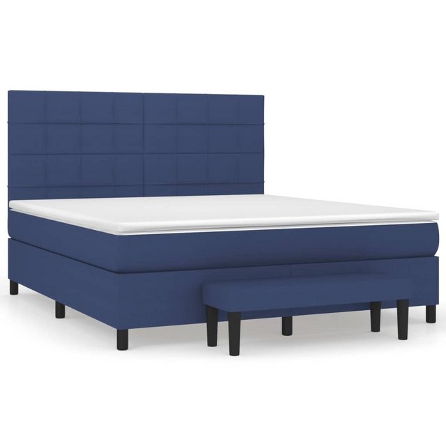 vidaXL Boxspringbett Boxspringbett mit Matratze Blau 160x200 cm Stoff Bett günstig online kaufen