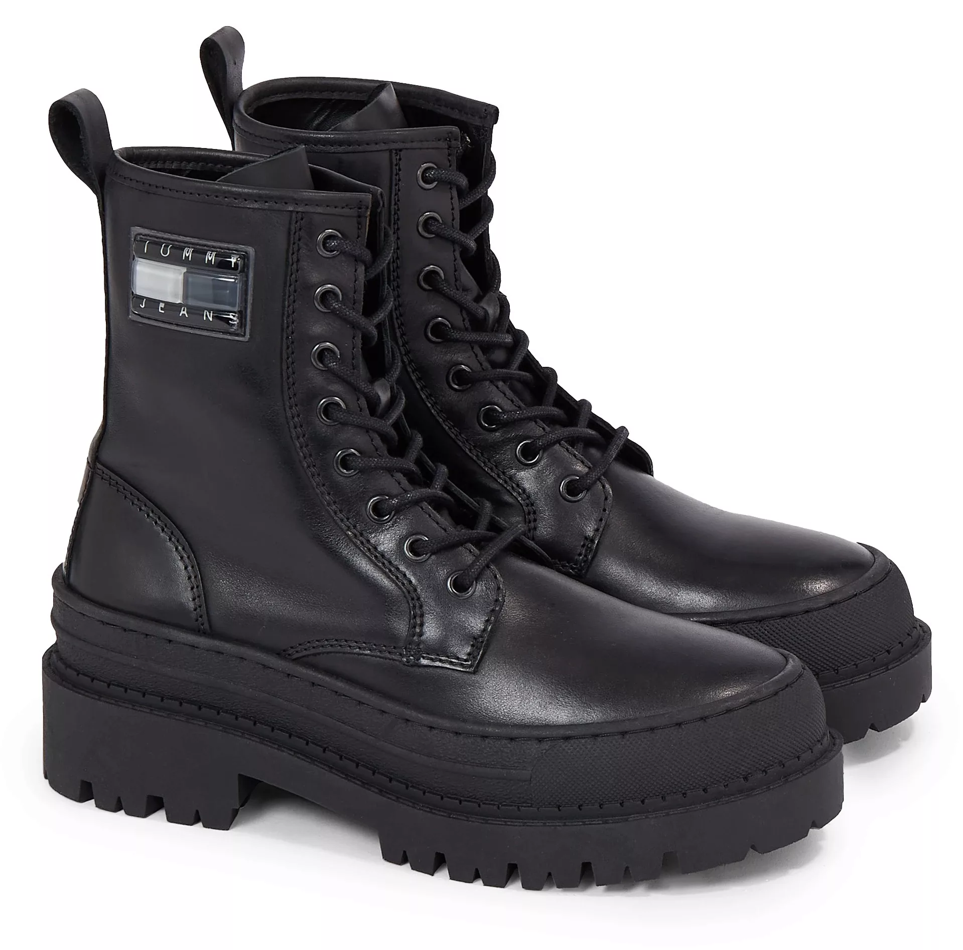 Tommy Jeans Schnürstiefelette "TJW FOXING LACE UP LEATHER BOOT" günstig online kaufen