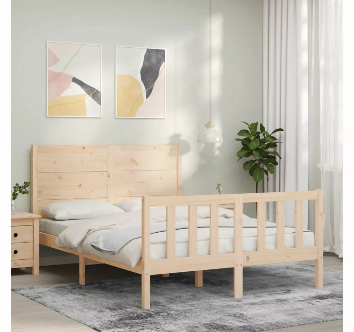 furnicato Bett Massivholzbett mit Kopfteil 120x200 cm günstig online kaufen